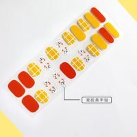 Wholesale Fashion Orange Shiba Inu Pattern Gel Nails Patches With Nail File 22 Pieces Set Nihaojewelry main image 6