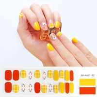 Wholesale Fashion Orange Shiba Inu Pattern Gel Nails Patches With Nail File 22 Pieces Set Nihaojewelry sku image 1