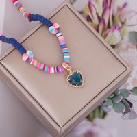 Nihaojewelry Bijoux En Gros Style Bohème Collier Pendentif Coeur En Verre Multicolore sku image 2