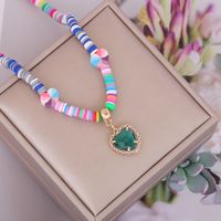 Nihaojewelry Bijoux En Gros Style Bohème Collier Pendentif Coeur En Verre Multicolore sku image 3