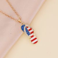 Nihaojewelry Wholesale Jewelry New American Flag Slippers Necklace sku image 1