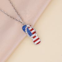 Nihaojewelry Großhandel Schmuck Neue Amerikanische Flagge Hausschuhe Halskette sku image 2