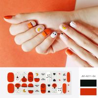 Wholesale Fashion Halloween Pumpkin Pattern Gel Nails Patches With Nail File 22 Pieces Set Nihaojewelry main image 3