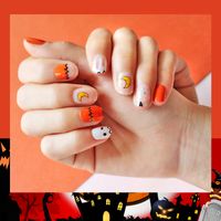 Wholesale Fashion Halloween Pumpkin Pattern Gel Nails Patches With Nail File 22 Pieces Set Nihaojewelry main image 5