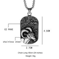 Nihaojewelry Jewelry Wholesale Stainless Stesel Ancient Greek Twelve Constellation Pendant Necklace sku image 25