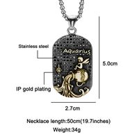Nihaojewelry Jewelry Wholesale Stainless Stesel Ancient Greek Twelve Constellation Pendant Necklace sku image 11