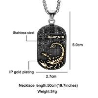 Nihaojewelry Bijoux En Gros En Acier Inoxydable Ancien Grec Douze Constellation Pendentif Collier sku image 8