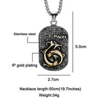 Nihaojewelry Jewelry Wholesale Stainless Stesel Ancient Greek Twelve Constellation Pendant Necklace sku image 12
