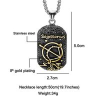 Nihaojewelry Bijoux En Gros En Acier Inoxydable Ancien Grec Douze Constellation Pendentif Collier sku image 9