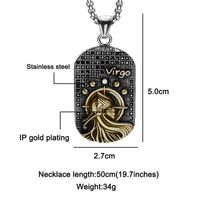 Nihaojewelry Bijoux En Gros En Acier Inoxydable Ancien Grec Douze Constellation Pendentif Collier sku image 6