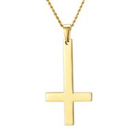 Commute Cross Stainless Steel Pendant Necklace sku image 3