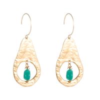 Nihaojewelry Fashion Flat Gourd Natural Stone C-shaped Earrings Wholesale Jewelry sku image 1
