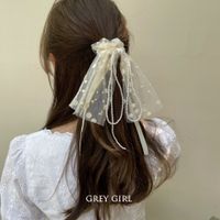 Nihaojewelry Fashion Polka Dot Satin Ribbon Bowknot Hair Scrunchies Wholesale Jewelry sku image 2