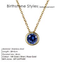 Stainless Steel 14K Gold Plated Fashion Diamond Geometric Rhinestones Necklace sku image 23