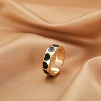 Wholesale Jewelry Fashion Heart Color Drop Oil Open Ring Nihaojewelry sku image 1