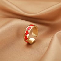 Wholesale Jewelry Fashion Heart Color Drop Oil Open Ring Nihaojewelry sku image 2