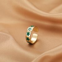 Wholesale Jewelry Fashion Heart Color Drop Oil Open Ring Nihaojewelry sku image 4