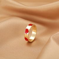 Wholesale Jewelry Fashion Heart Color Drop Oil Open Ring Nihaojewelry sku image 7