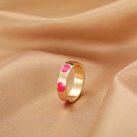 Wholesale Jewelry Fashion Heart Color Drop Oil Open Ring Nihaojewelry sku image 12