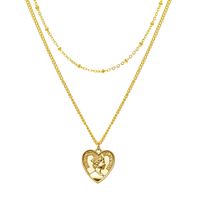 Nihaojewelry Simple Peach Heart Pendant Double Layer Necklace Wholesale Jewelry sku image 1