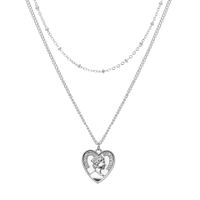 Nihaojewelry Simple Peach Heart Pendant Double Layer Necklace Wholesale Jewelry sku image 2