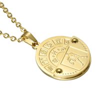 Nihaojewelry Bijoux En Gros Collier Pendentif Médaille Douze Constellation sku image 2