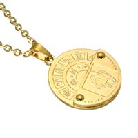 Nihaojewelry Wholesale Jewelry Twelve Constellation Medal Pendant Necklace sku image 1