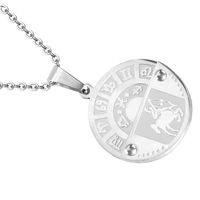 Nihaojewelry Stainless Steel Zodiac Pendant Necklace Jewelry Wholesale sku image 9