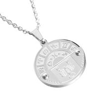 Nihaojewelry Stainless Steel Zodiac Pendant Necklace Jewelry Wholesale sku image 8