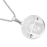 Nihaojewelry Stainless Steel Zodiac Pendant Necklace Jewelry Wholesale sku image 5