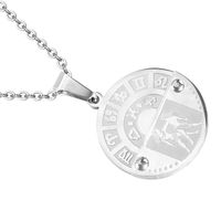 Nihaojewelry Stainless Steel Zodiac Pendant Necklace Jewelry Wholesale sku image 3