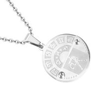 Nihaojewelry Stainless Steel Zodiac Pendant Necklace Jewelry Wholesale sku image 7