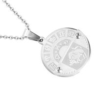 Nihaojewelry Stainless Steel Zodiac Pendant Necklace Jewelry Wholesale sku image 2