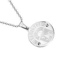 Nihaojewelry Stainless Steel Zodiac Pendant Necklace Jewelry Wholesale sku image 10