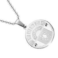 Nihaojewelry Stainless Steel Zodiac Pendant Necklace Jewelry Wholesale sku image 4
