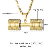 Commute Dumbbell Stainless Steel Men's Necklace sku image 2