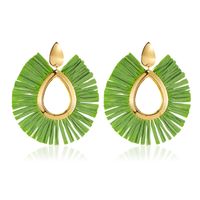 Nihaojewelry الأزياء الجوف قطرة اللون اوريغامي مروحة على شكل أقراط المجوهرات بالجملة sku image 1