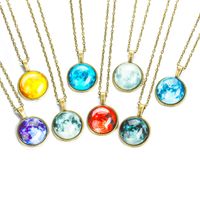 Nihaojewelry Universe Starry Sky Gem Luminous Pendant Necklace Wholesale Jewelry sku image 3
