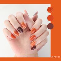 Wholesale Fashion Halloween Orange Brown Pattern Gel Nails Patches With Nail File 22 Pieces Set Nihaojewelry main image 3