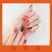 Wholesale Fashion Halloween Orange Brown Pattern Gel Nails Patches With Nail File 22 Pieces Set Nihaojewelry main image 5