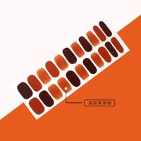 Wholesale Fashion Halloween Orange Brown Pattern Gel Nails Patches With Nail File 22 Pieces Set Nihaojewelry main image 6