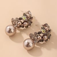 Geometric Diamond Alloy Artificial Gemstones Earrings sku image 1