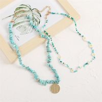 Nihaojewelry Hand-woven Natural Stone Round Tag Multi-layer Necklace Wholesale Jewelry sku image 1