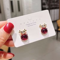 Nihaojewelry Mode Rinderform Rote Granat Anhänger Ohrringe Großhandel Schmuck sku image 1