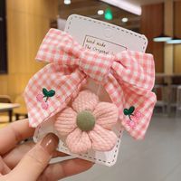 Wholesale Accessories Plaid Bow Flower Cloth Hairpin Nihaojewelry sku image 6