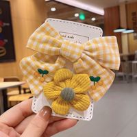 Wholesale Accessories Fabric Bowknot Flower Hairpin Set Nihaojewelry sku image 2