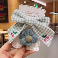 Wholesale Accessories Plaid Bow Flower Cloth Hairpin Nihaojewelry sku image 7