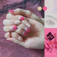 Wholesale Fashion Peach Color Nails Patches With Nail File 22 Pieces Set Nihaojewelry sku image 1