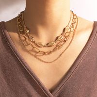 Nihaojewelry Jewelry Wholesale Bohemian Alloy Shell Multilayer Metal Chain Necklace main image 1
