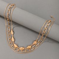 Nihaojewelry Jewelry Wholesale Bohemian Alloy Shell Multilayer Metal Chain Necklace sku image 1